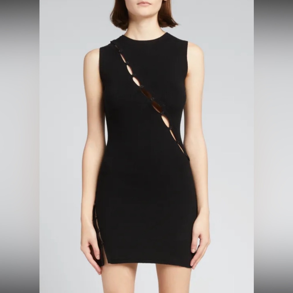 Che by Chelsey Ksubi Hex Keyhole Knit Dress Gray Size Small‎ NWT